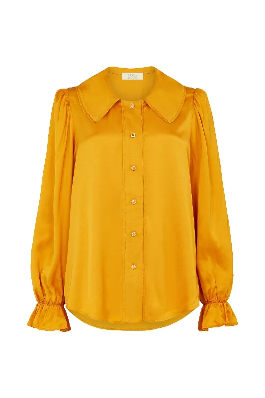 Saffron Statement Collar Blouse Double-Layered Blouse