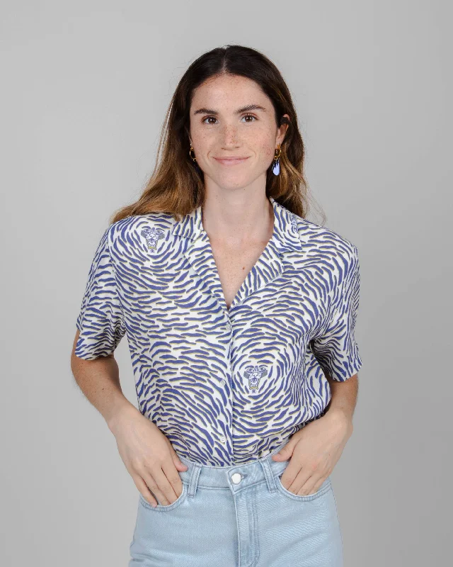 Tiger Aloha Blouse White Delicate Pleat Blouse