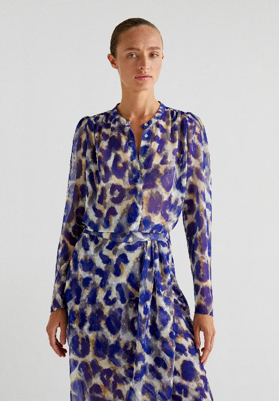 ANIMAL PRINT BLOUSE Elegant Silk Blouse