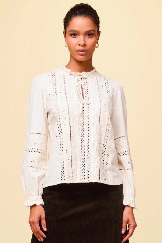 Caren Blouse | Ivory Silky Tunic Blouse