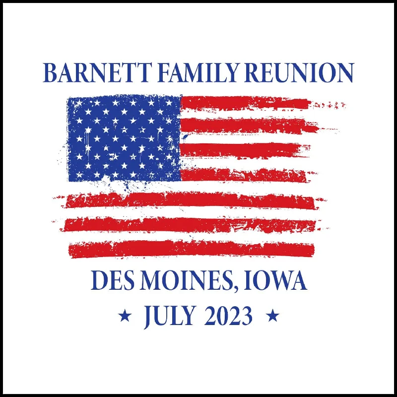 American Flag Family Reunion T-Shirt Design R2-7 Plaid T-Shirt Polka Dot Checkered