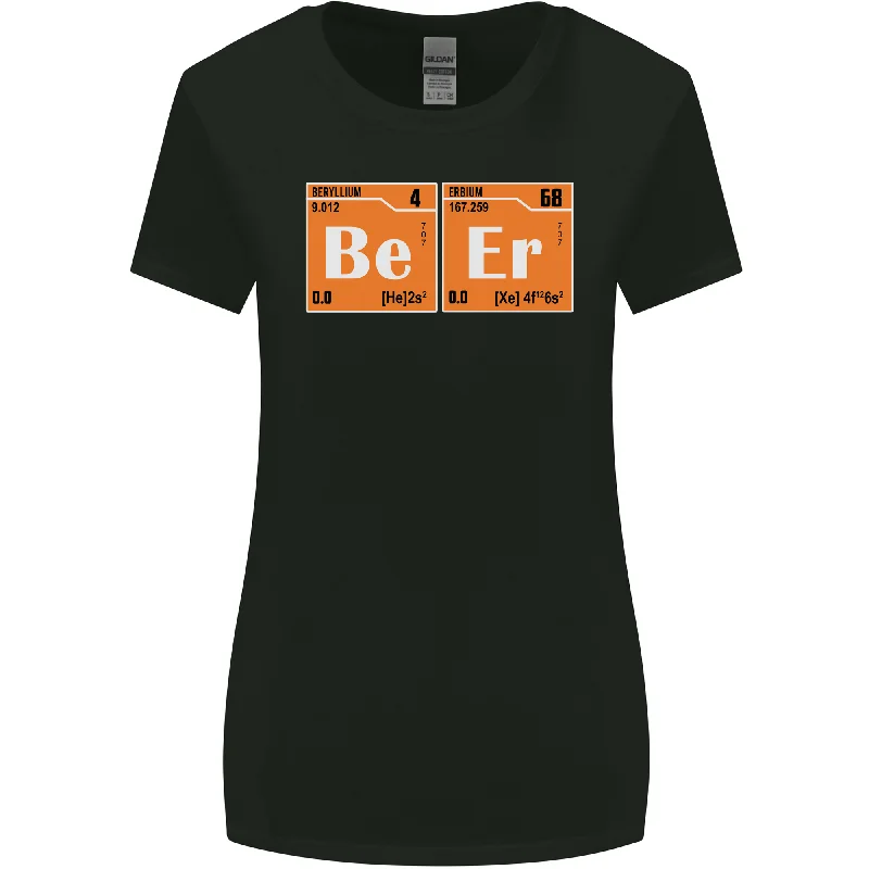 Beer Periodic Table Chemistry Geek Funny Womens Wider Cut T-Shirt Nylon Fabric Polyester Fabric Spandex Fabric