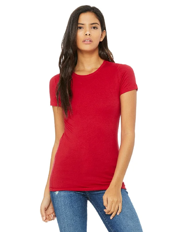 Bella+Canvas Ladies Favorite T-Shirt | Red Solid Color Striped Floral