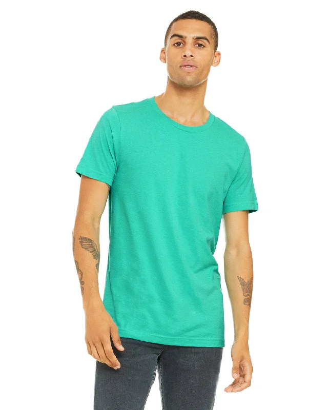 Bella+Canvas Unisex Heather CVC T-Shirt | Heather Sea Grn Basic T-Shirt Crew Neck Short Sleeve