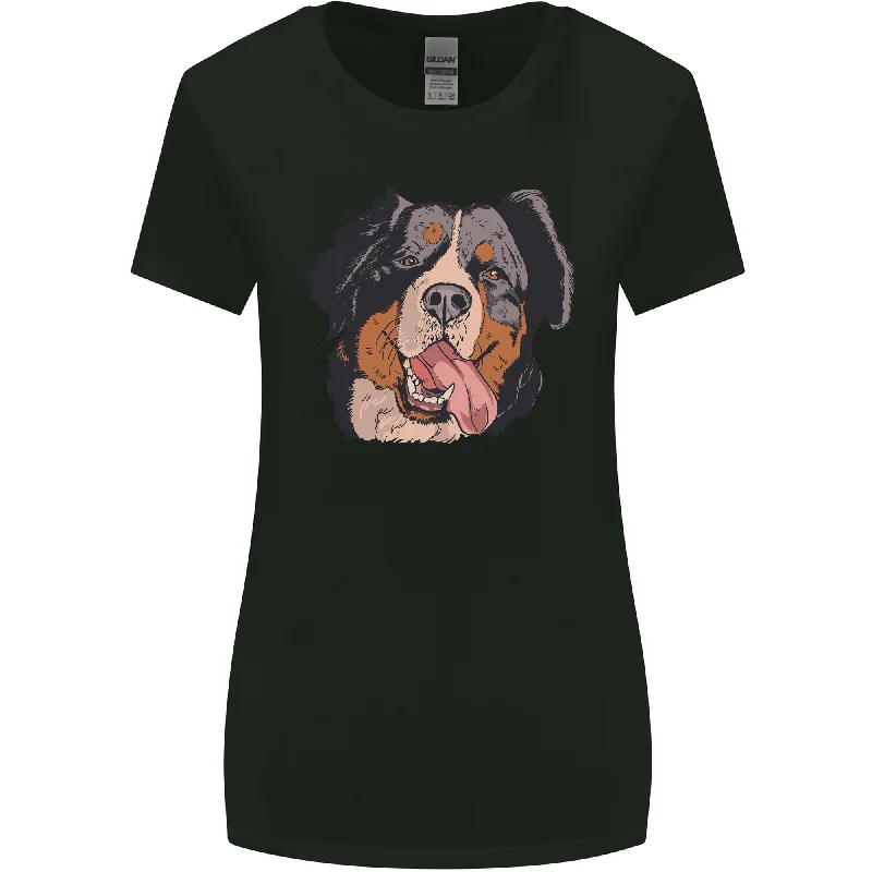 Bernese Mountain Dog Womens Wider Cut T-Shirt Modern Contemporary Chic