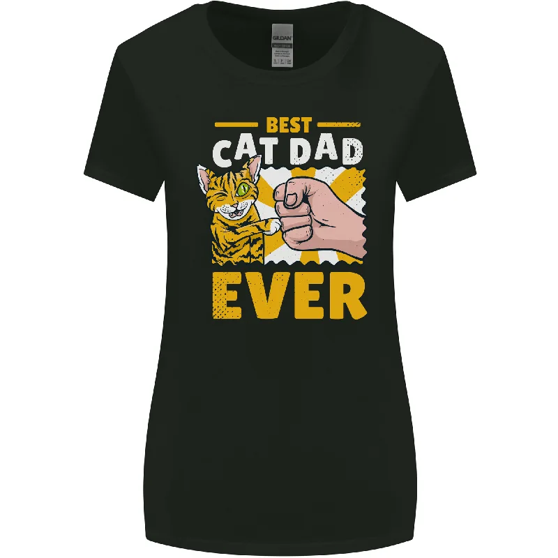 Best Cat Dad Ever Funny Fathers Day Womens Wider Cut T-Shirt Terry Blend Velvet Blend Canvas Blend