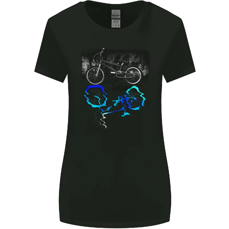 Bicycle Reflection Cycling Cyclist Bike Womens Wider Cut T-Shirt Cotton Fabric Linen Fabric Terry Fabric