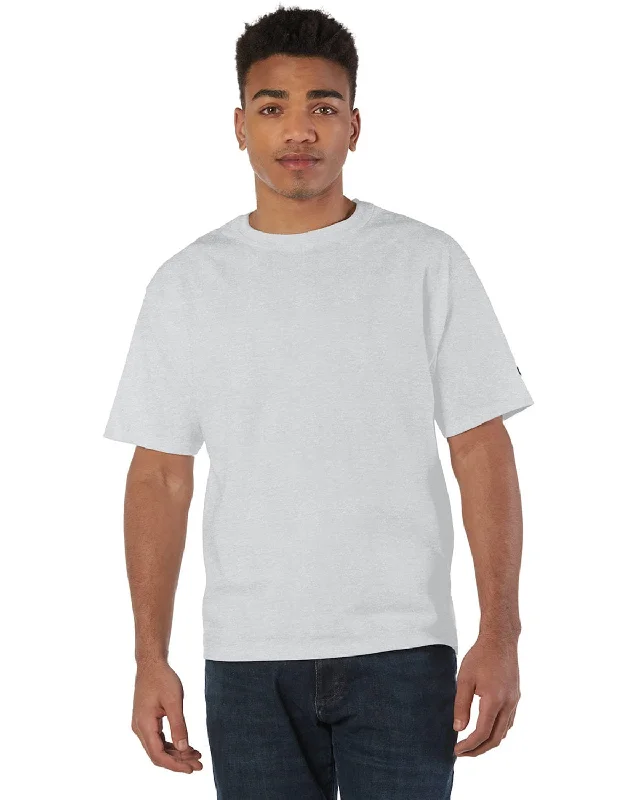 Champion Heritage Jersey Heavyweight T-Shirt | Silver Gray Collared T-Shirt Boat Neck A-Line