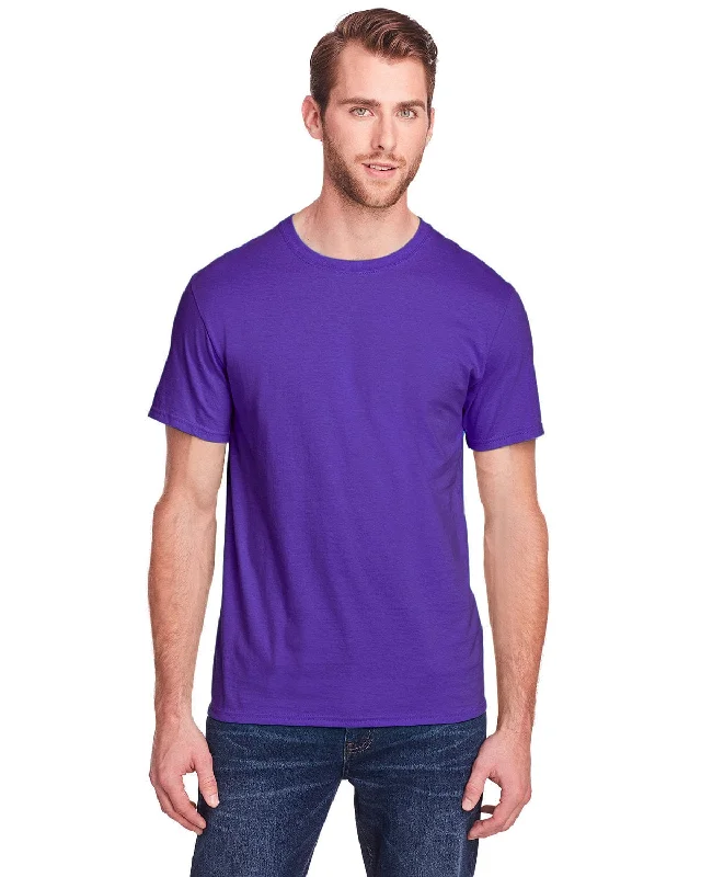 Fruit of the Loom Adult ICONIC T-Shirt | Purple Knit Fabric Woven Fabric Fleece Fabric