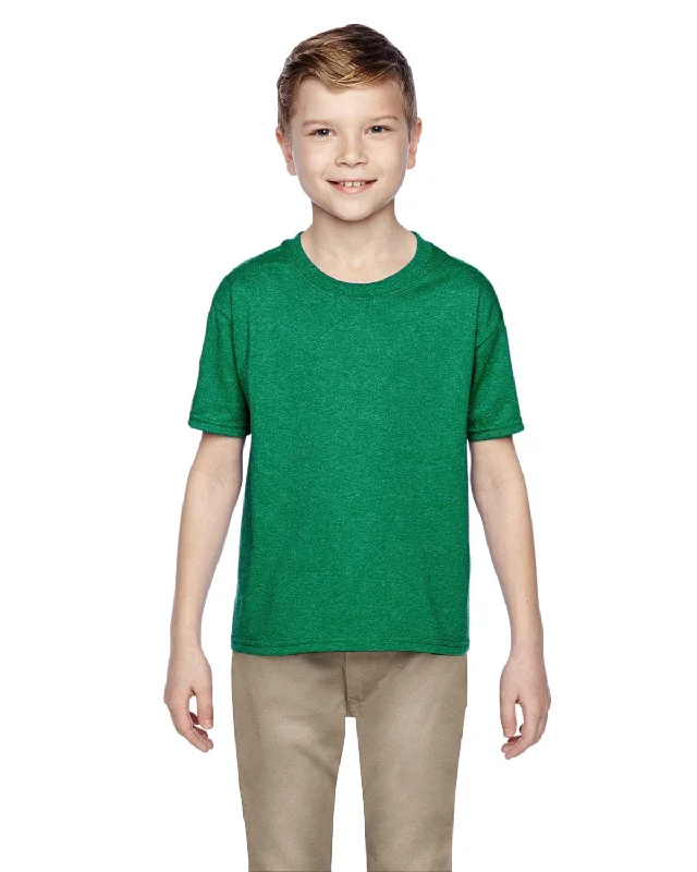 Fruit of the Loom Youth T-Shirt | Retro Hth Green Layered Multi-layer Single Layer