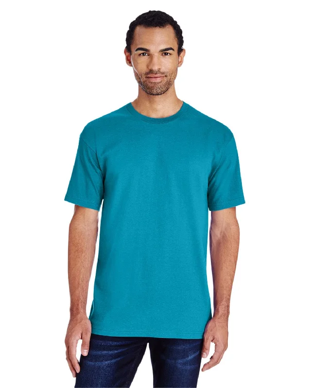 Gildan Hammer Heavyweight T-Shirt | Tropical Blue Hooded Caped Shawl Collar