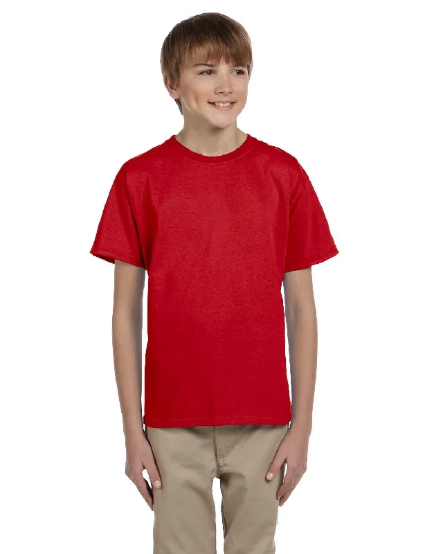 Gildan Ultra Cotton Youth Heavyweight T-Shirt | Red Notch Collar Peter Pan Collar Cowl Neck