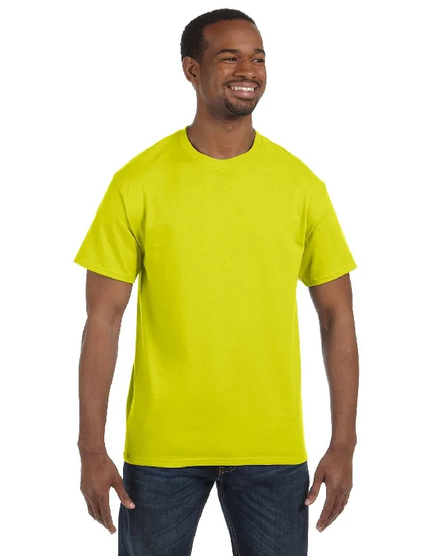 Hanes Authentic-T T-shirt | Safety Green Graphic Embroidered Appliqued