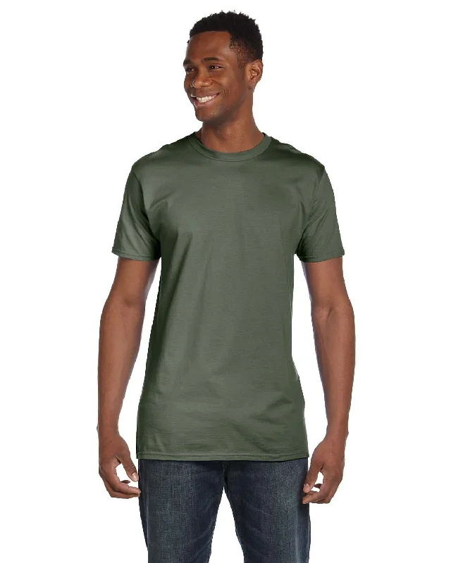 Hanes Combed Cotton T-Shirt | Fatigue Green Satin Blend Silk Blend Wool Blend