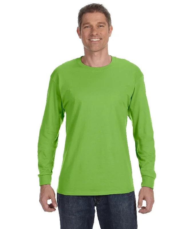 Jerzees DRI-POWER ACTIVE Long Sleeve T-Shirt | Kiwi Satin Blend Silk Blend Wool Blend