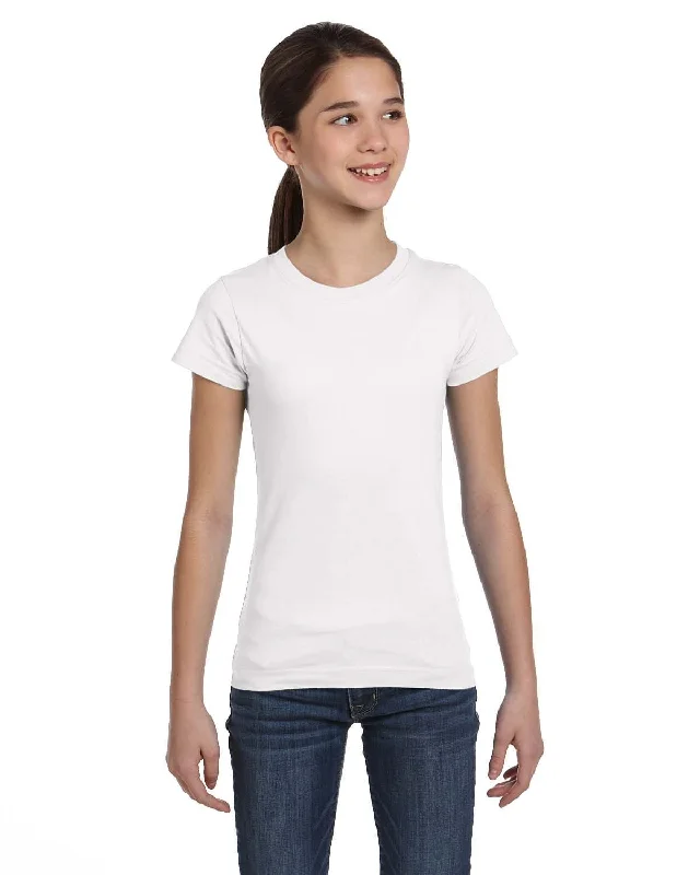 LAT Girls Fine Jersey T-Shirt | White Layered Multi-layer Single Layer