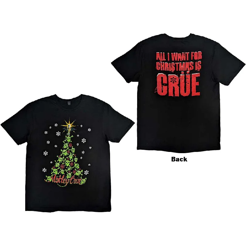 Motley Crue | Official Band T-Shirt | Xmas Crue (Back Print) Anti-Shrink Durable Soft