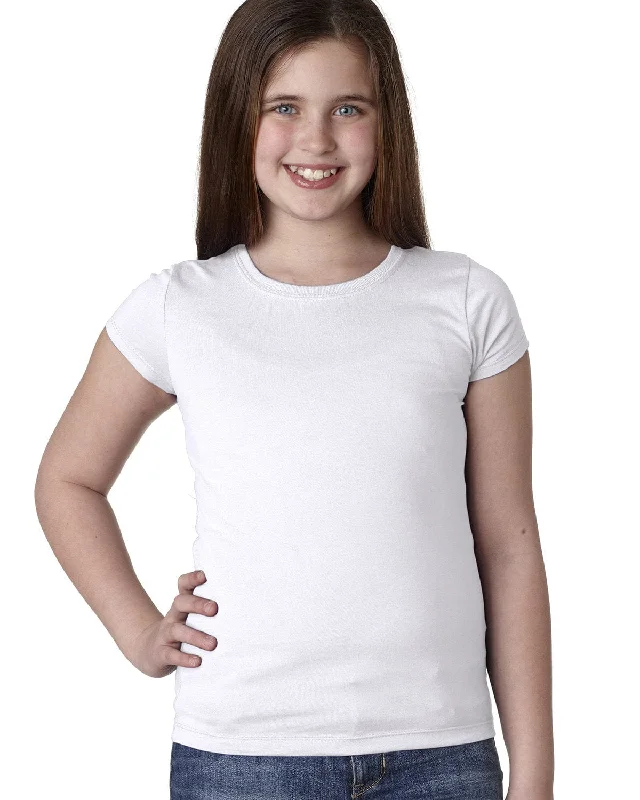 Next Level Girls Princess Tee | White Fleece Nylon Spandex