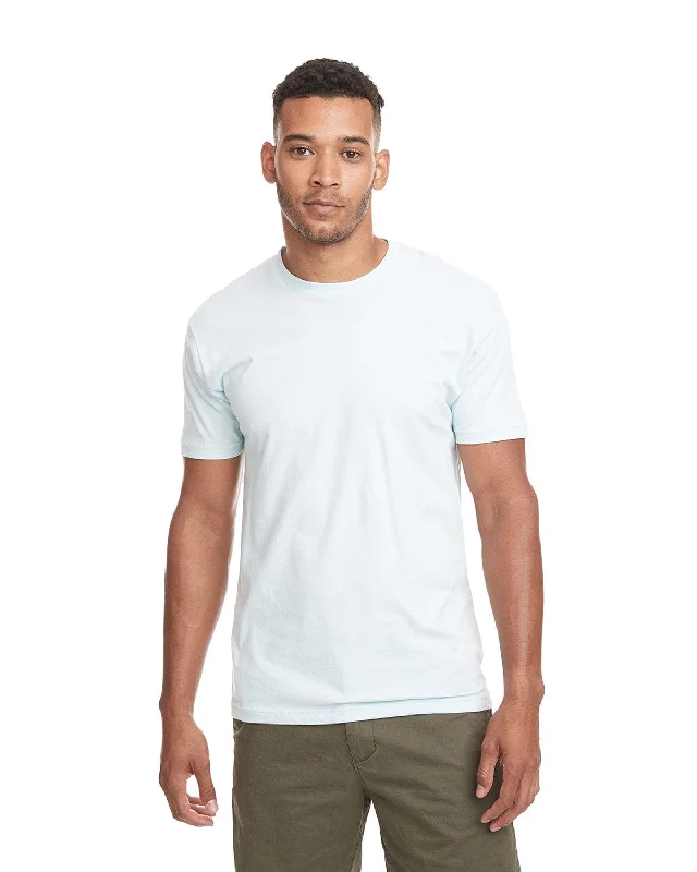 Next Level Unisex Short Sleeve T-Shirt | Light Blue Zippered Buttoned Snapped