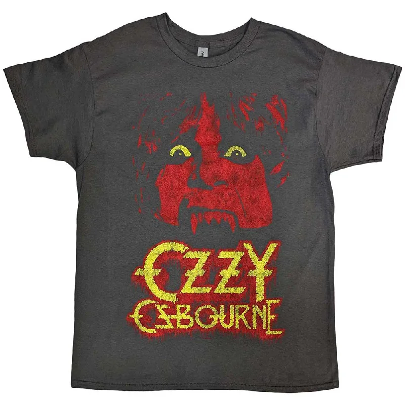 Ozzy Osbourne | Official Band T-Shirt | Yellow Eyes Jumbo Ribbed T-Shirt High Neck Heavyweight