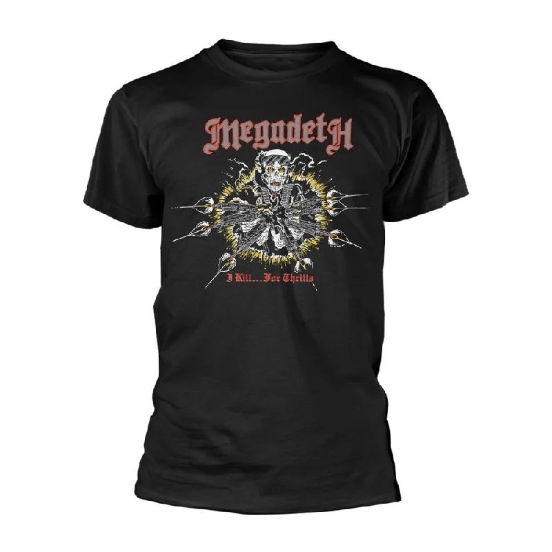 Megadeth | Official Band T-shirt | Kill For Thrills (back print) Spandex Blend Rayon Blend Denim Blend