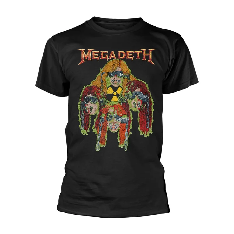 Megadeth | Official Band T-shirt | Nuclear Glow Heads Zippered Buttoned Snapped