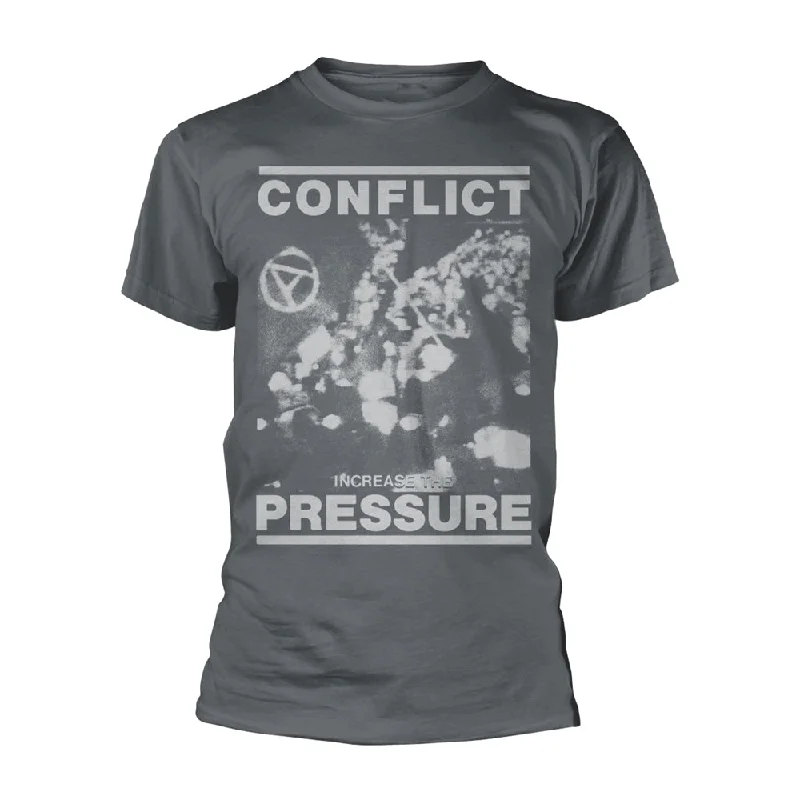 Conflict | Official Band T-shirt | Increase The Pressure (Grey) Chenille Blend Fleece Blend Nylon Blend