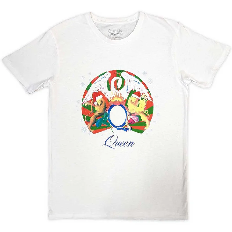 Queen | Official Band T-shirt | Snowflake Crest Embroidered Appliqued Beaded