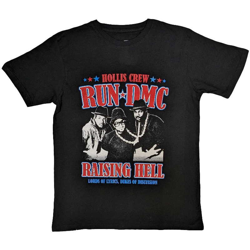 Run DMC | Official Band T-Shirt | Raising Hell Americana Solid Color Striped Floral