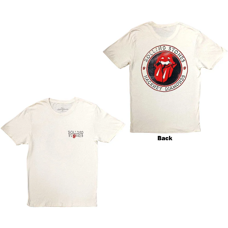 The Rolling Stones | Official Band T-Shirt | Hackney Diamonds Circle Label (Back Print) Terry Blend Velvet Blend Canvas Blend