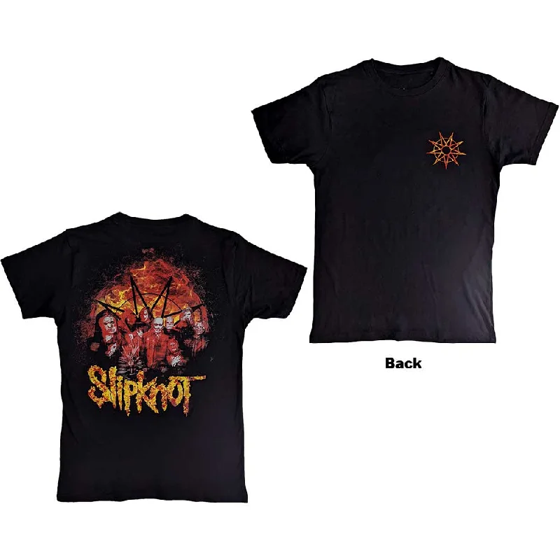 Slipknot | Official Band T-Shirt | The End So Far Flame Logo (Back Print) Lace Blend Ribbed Blend Corduroy Blend