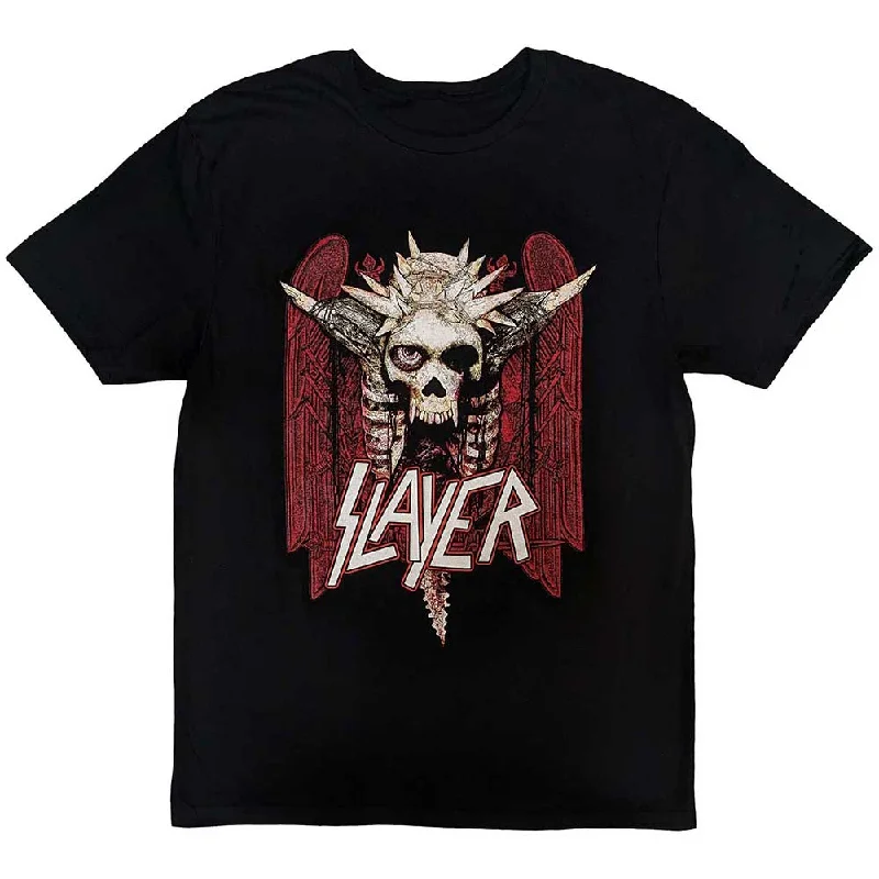 Slayer | Official Band T-Shirt | Nailed Red Solid Print Embellished