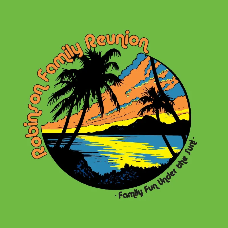 Sunset Family Reunion T-Shirt Design RMC-3 Polka Dot Checkered Tartan