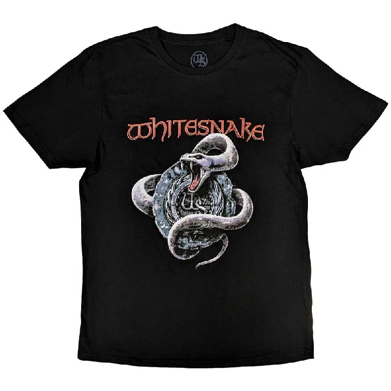 Whitesnake | Official Band T-Shirt | Silver Snake Mesh Blend Leather Blend Suede Blend