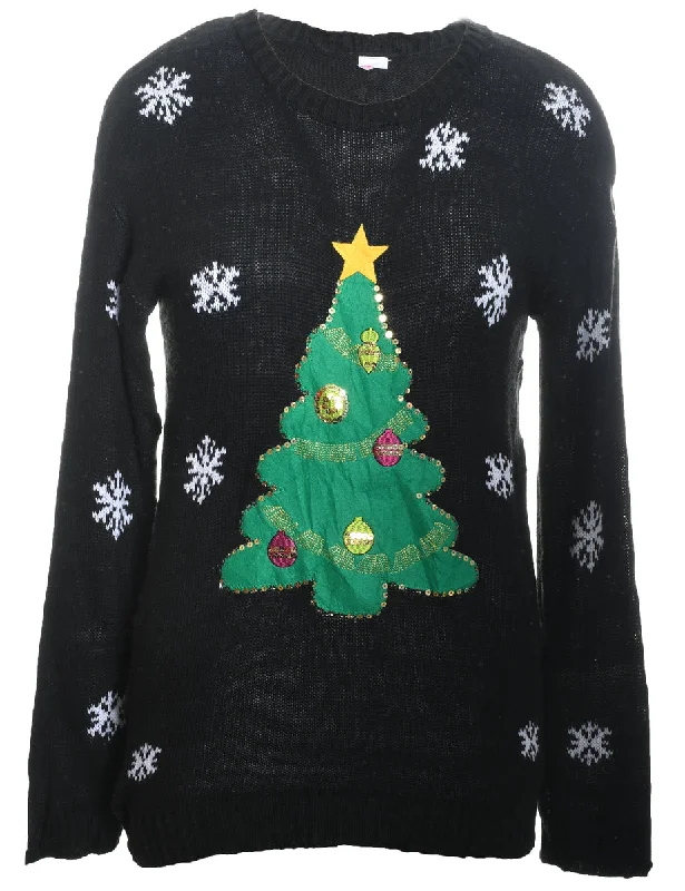 Black Christmas Jumper - M Machine Wash Dry Clean Hand Wash