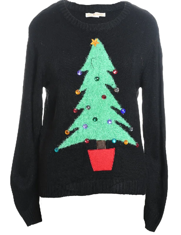 Black Christmas Jumper - M Casual Formal Business