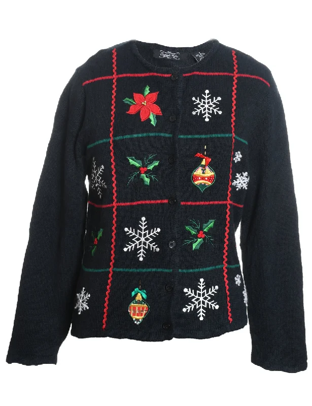 Black Christmas Jumper - S Lace Blend Ribbed Blend Corduroy Blend