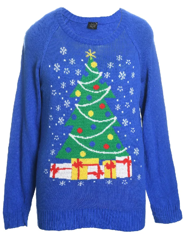 Blue Christmas Jumper - XL Lightweight Heavyweight Midweight