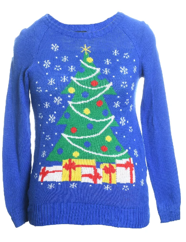 Blue Christmas Jumper - XS Casual Formal Business