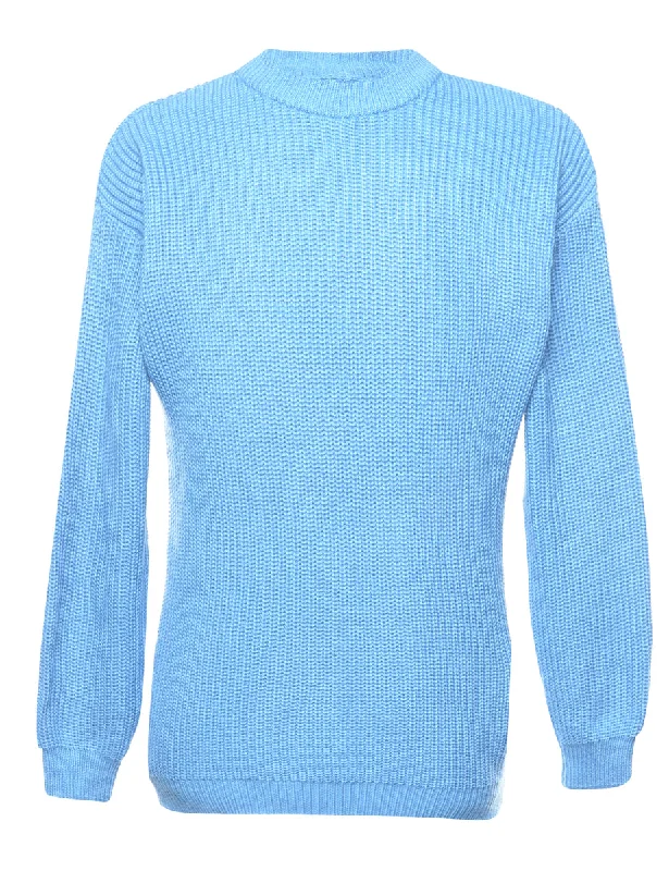 Blue Classic Jumper - S Thin Thick Dense