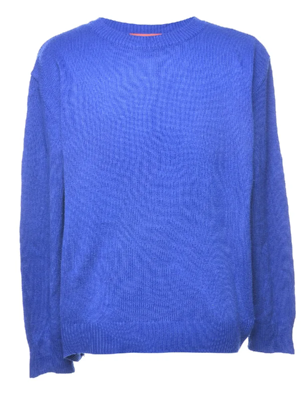 Blue Jumper - XL Hooded Caped Shawl Collar