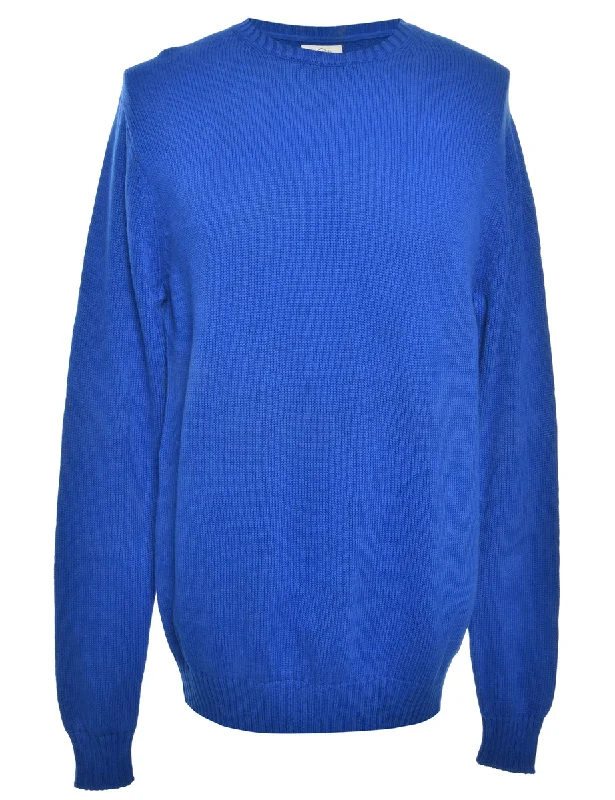 Blue St John's Bay Jumper - S Graphic Sweater Embroidered Appliqued