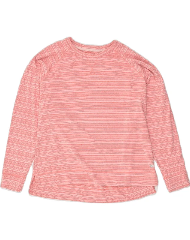 CHAMPION Womens Tall Fleece Jumper UK 20 2XL  Pink Pinstripe Cotton Plaid Sweater Polka Dot Checkered