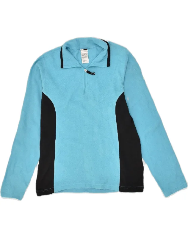 THE NORTH FACE Womens Zip Neck Fleece Jumper UK 14 Large Blue Polyester Nylon Fabric Polyester Fabric Spandex Fabric