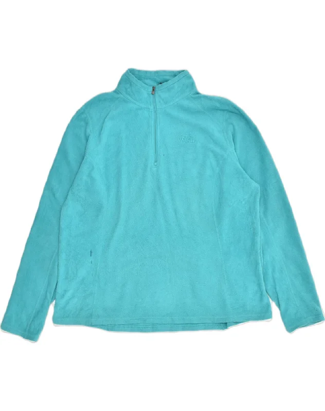 THE NORTH FACE Womens Zip Neck Fleece Jumper UK 18 XL Blue Polyester Layered Multi-layer Single Layer