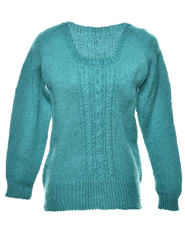 Cable Knit Jumper - M Cable Knit Ribbed Knit Lace Knit