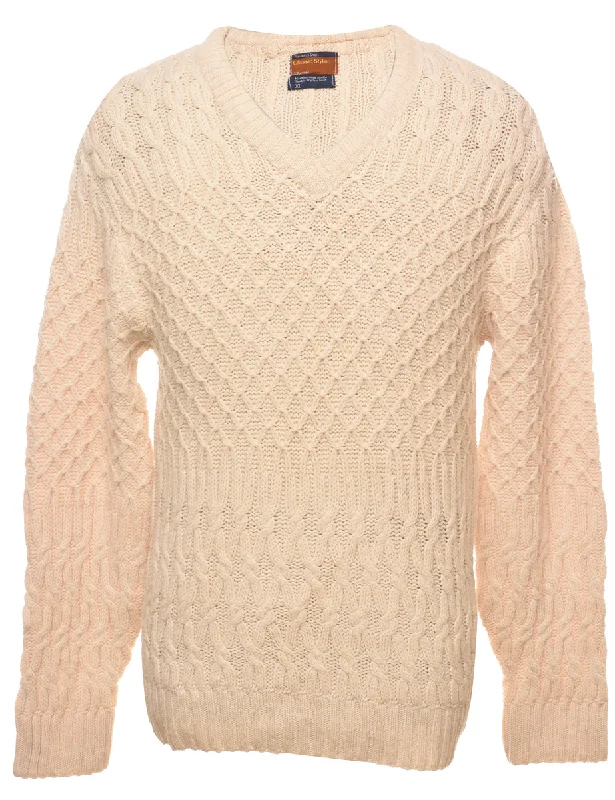 Cable Knit Jumper - XL Lace Blend Ribbed Blend Corduroy Blend