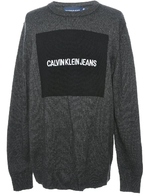 Calvin Klein Jumper - L Open Front Closed Front Wrap Front