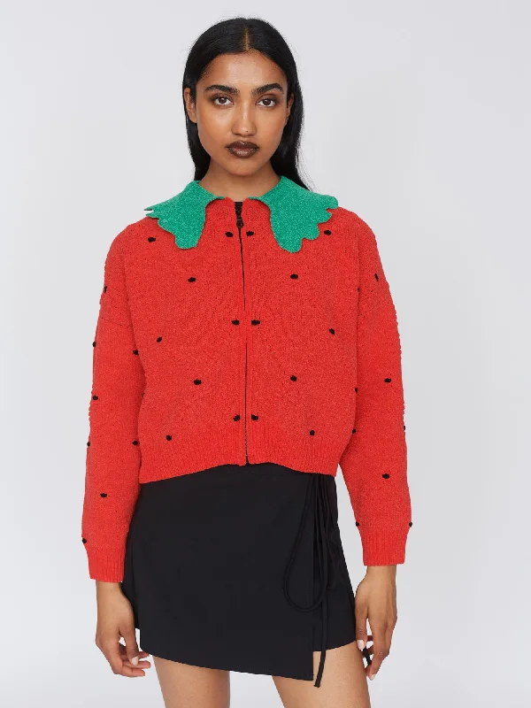 Strawberry Sundae Knitted Jumper Chenille Brocade Lace