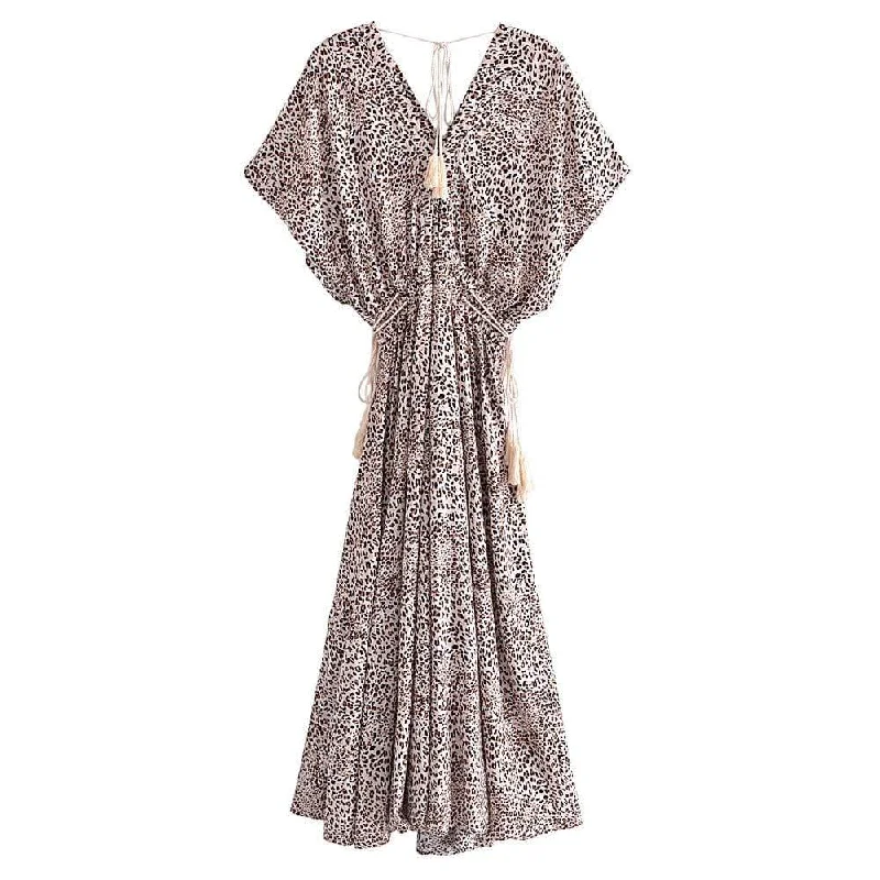 All-Over Animal Print Maxi Dress Cozy Knit Maxi Dress